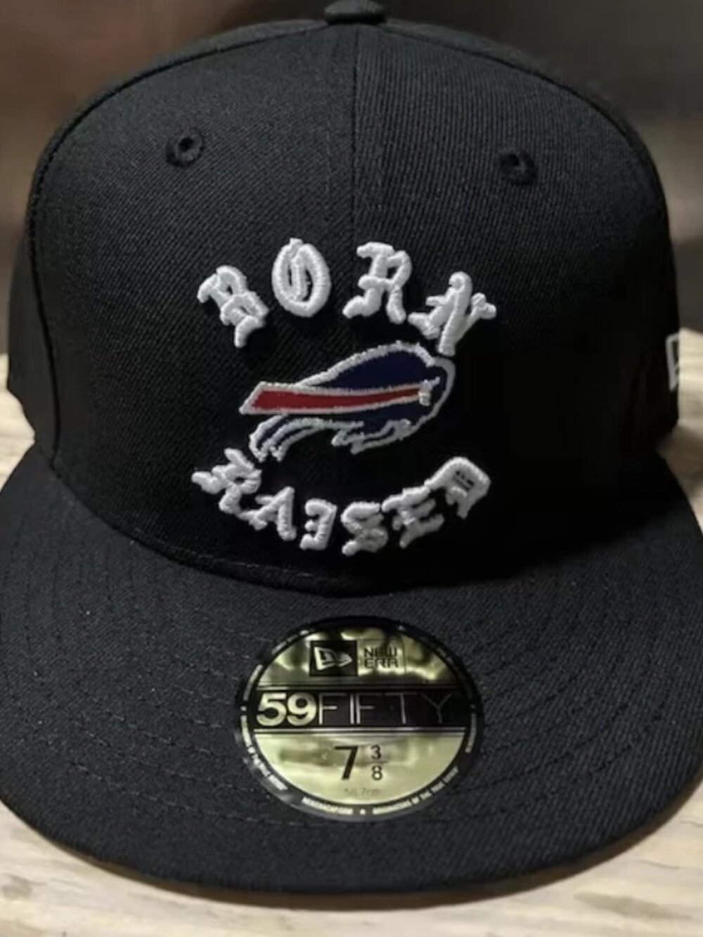 Born X Raised × NFL NEW ERA + BILLS FITTED ROCKER HAT: BLACK